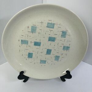 VTG Vernonware Metlox HEAVENLY DAYS Large Platter 13” Round Turquoise USA 55-65